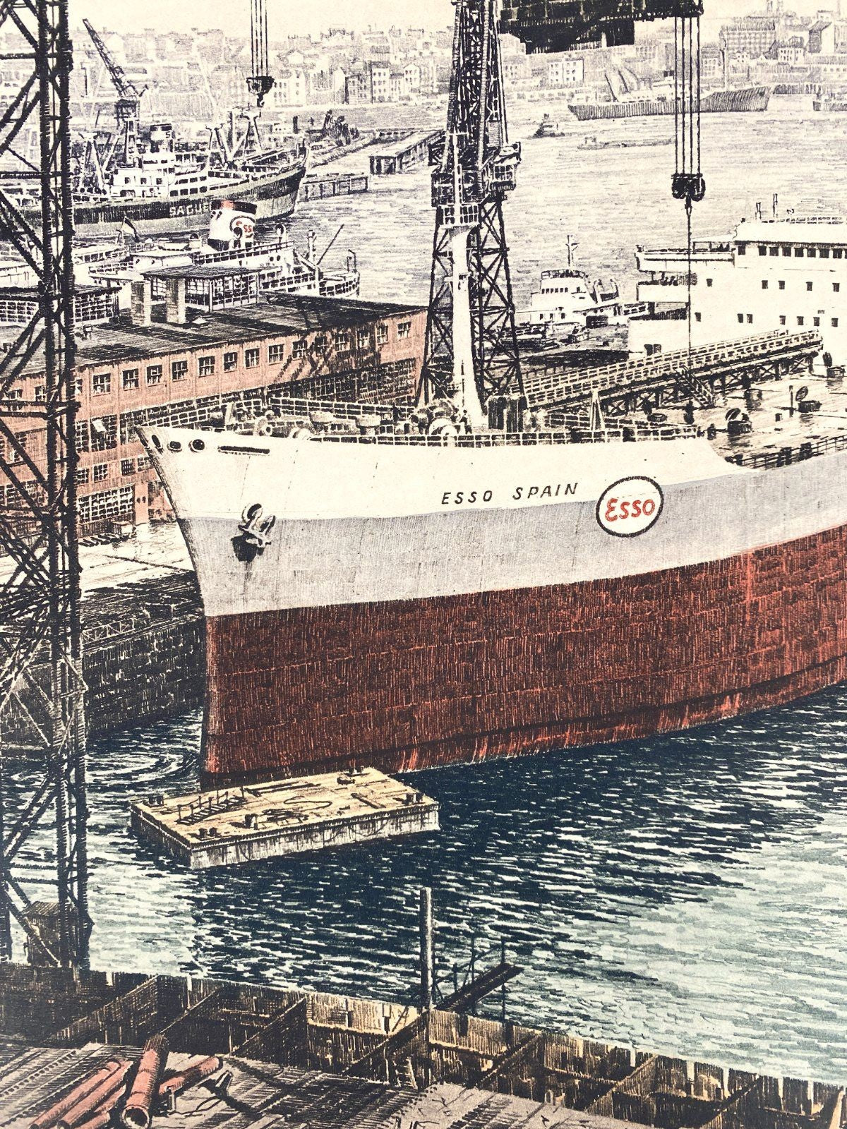* DRUCKGRAFIK HEINZ WEHLISCH HOWALDTSWERKE WERFT HAMBURG HAFEN 