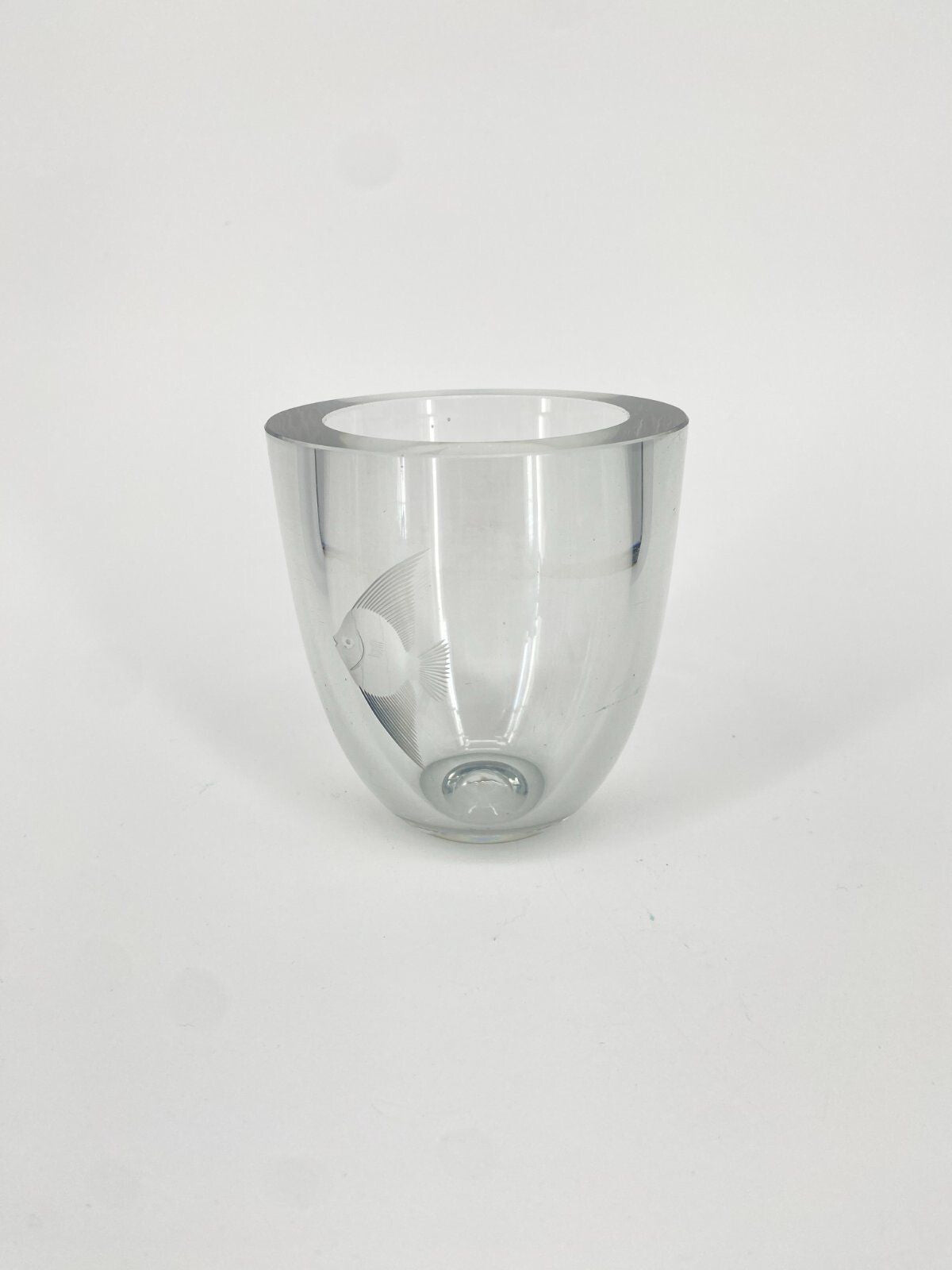 * VASE GLAS SCHWEDEN VINTAGE  KRISTALLGLAS FISCH DESIGN VINTAGE