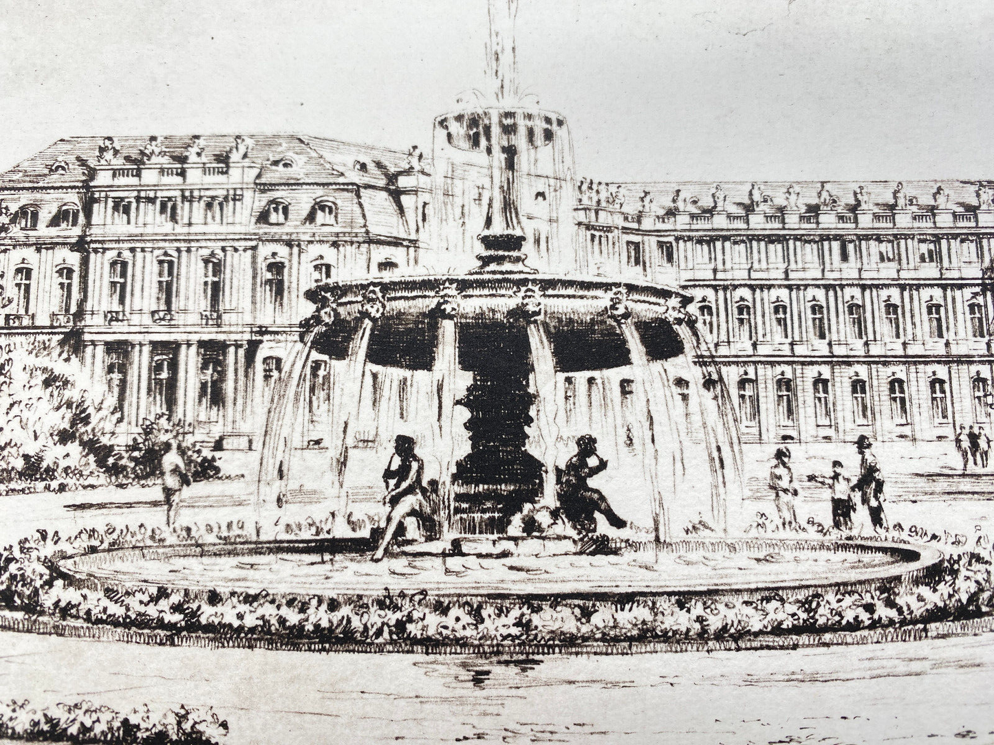 HEINZ WEHLISCH  RADIERUNG NEUES SCHLOSS STUTTGART ORIGINAL