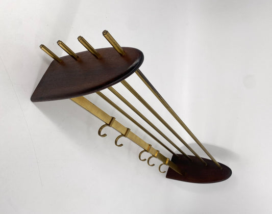 * MID CENTURY DESIGN GARDEROBE TEAK HUTABLAGE HAKENLEISTE 50er 60er