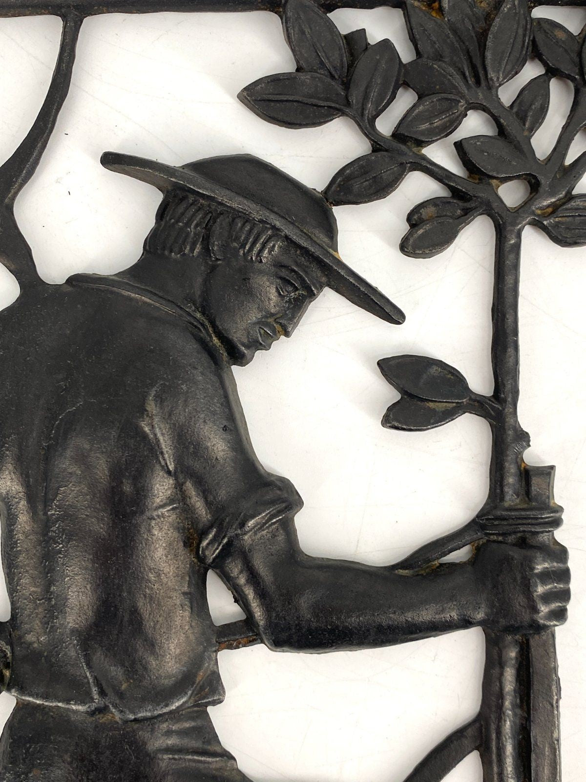 * WANDBILD GUSSEISEN FISCHER WISMAR BAUMPFLANZUNG RELIEF