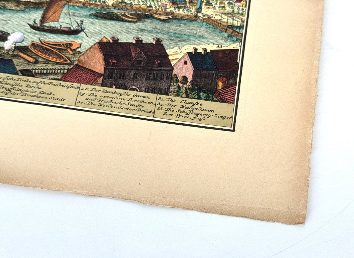 *RADIERUNG ALTE KARTE BERLIN 1737 WALTERN HOMANN KOLORIERT KOPIE