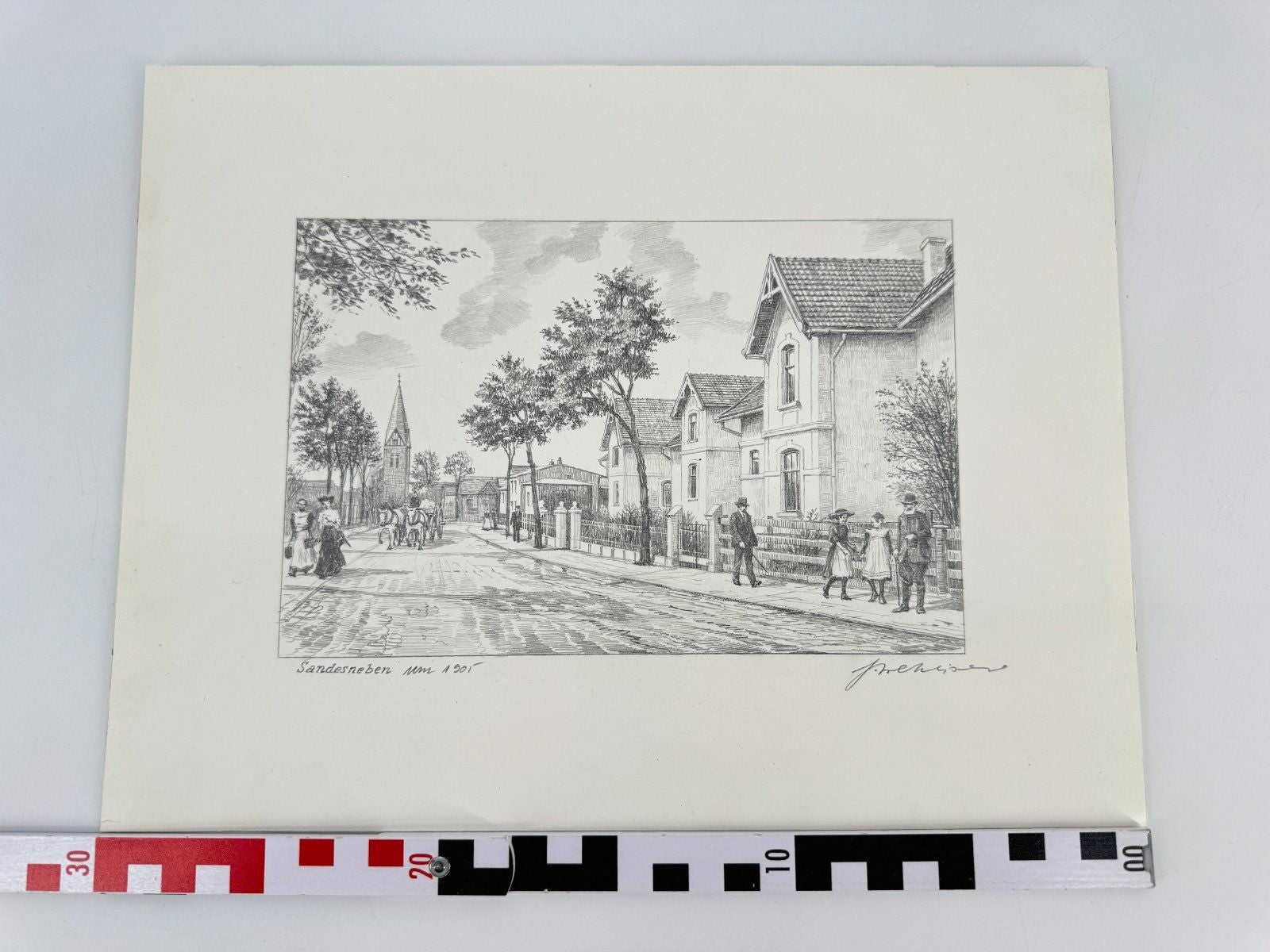 * HEINZ WEHLISCH ZEICHNUNG SANDERSNEBEN UM 1905 SIGNIERT