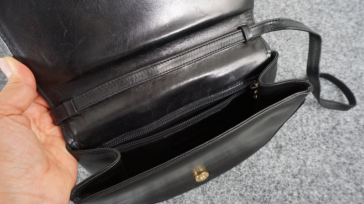 SALVATORE FERRAGAMO VINTAGE HANDTASCHE ORIGINAL SCHWARZ 90ER JAHRE WEICHES LEDER