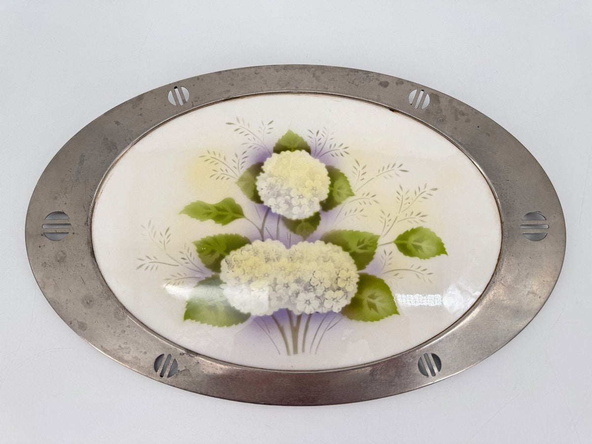 MAX DANNHORN JUGENDSTIL SERVIER TABLETT PLATTE KERAMIK UND METALL