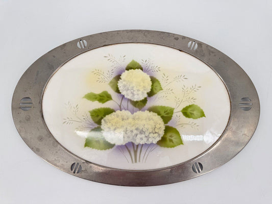 MAX DANNHORN JUGENDSTIL SERVIER TABLETT PLATTE KERAMIK UND METALL