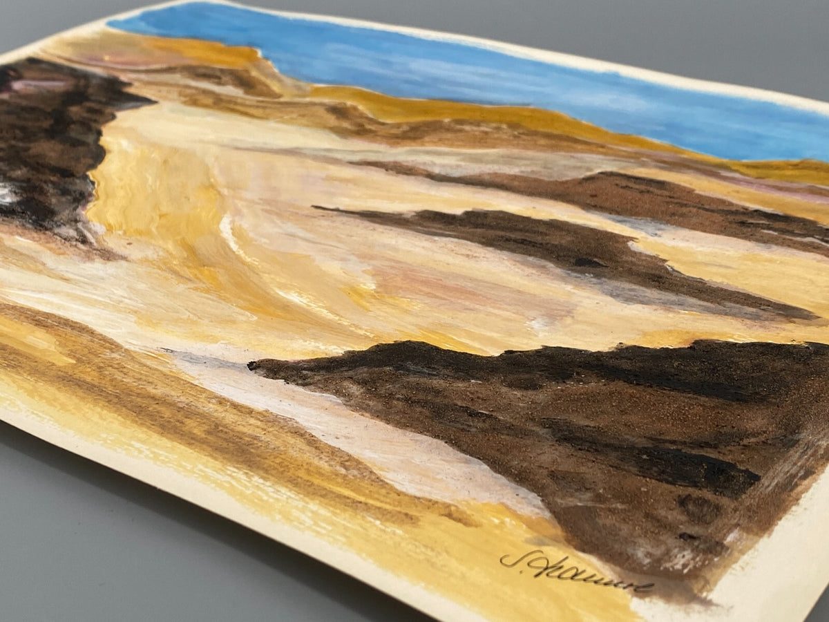 *GEMÄLDE AQUARELL SAND LANDSCHAFT NAHOST NAHER OSTEN WÜSTE SIGRID HANNSE UNIKAT