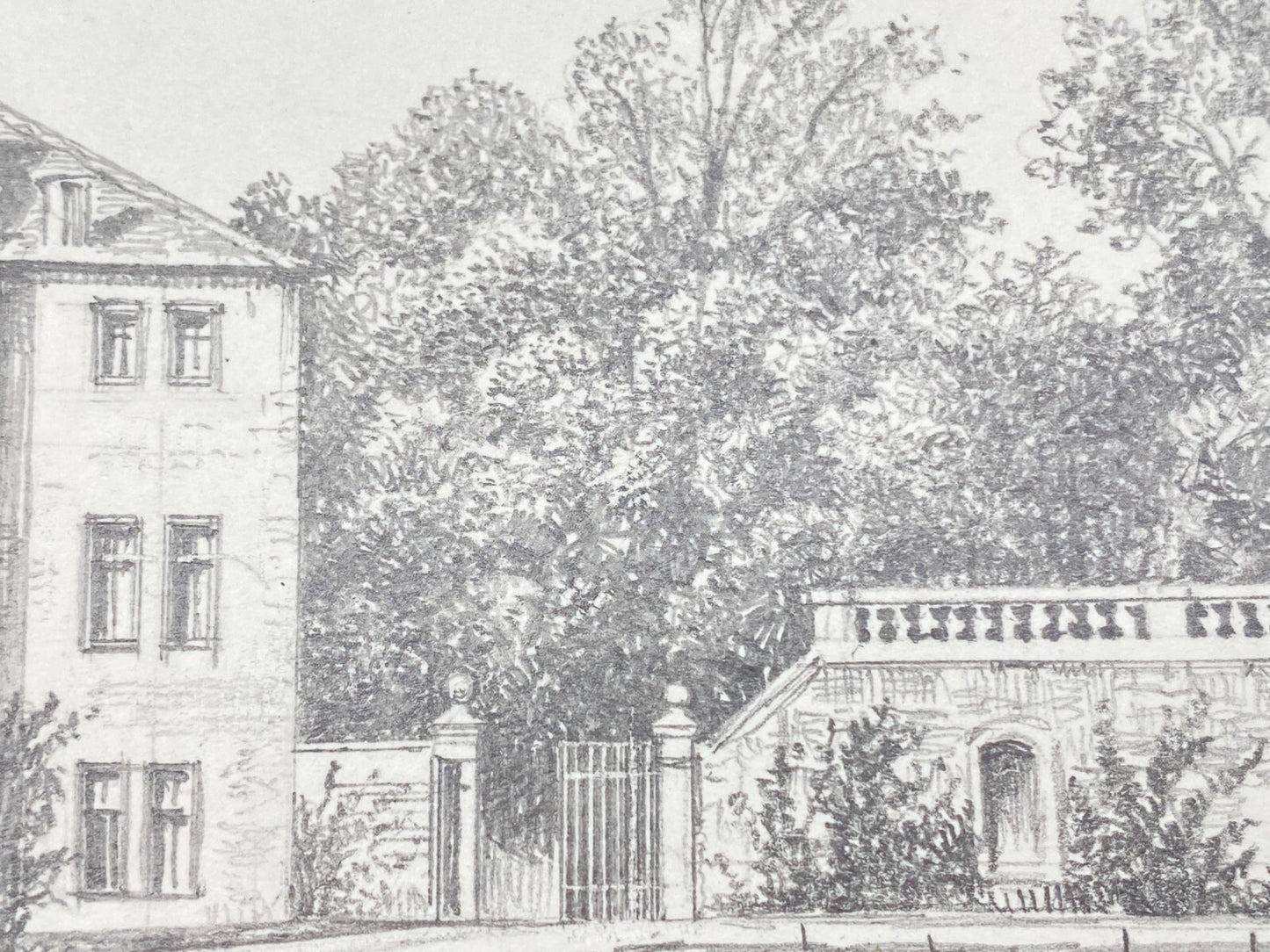 DEUTSCHER KÜNSTLER HEINZ WEHLISCH ZEICHNUNG DETMOLD RESIDENZSCHLOSS HANDSIGNIERT