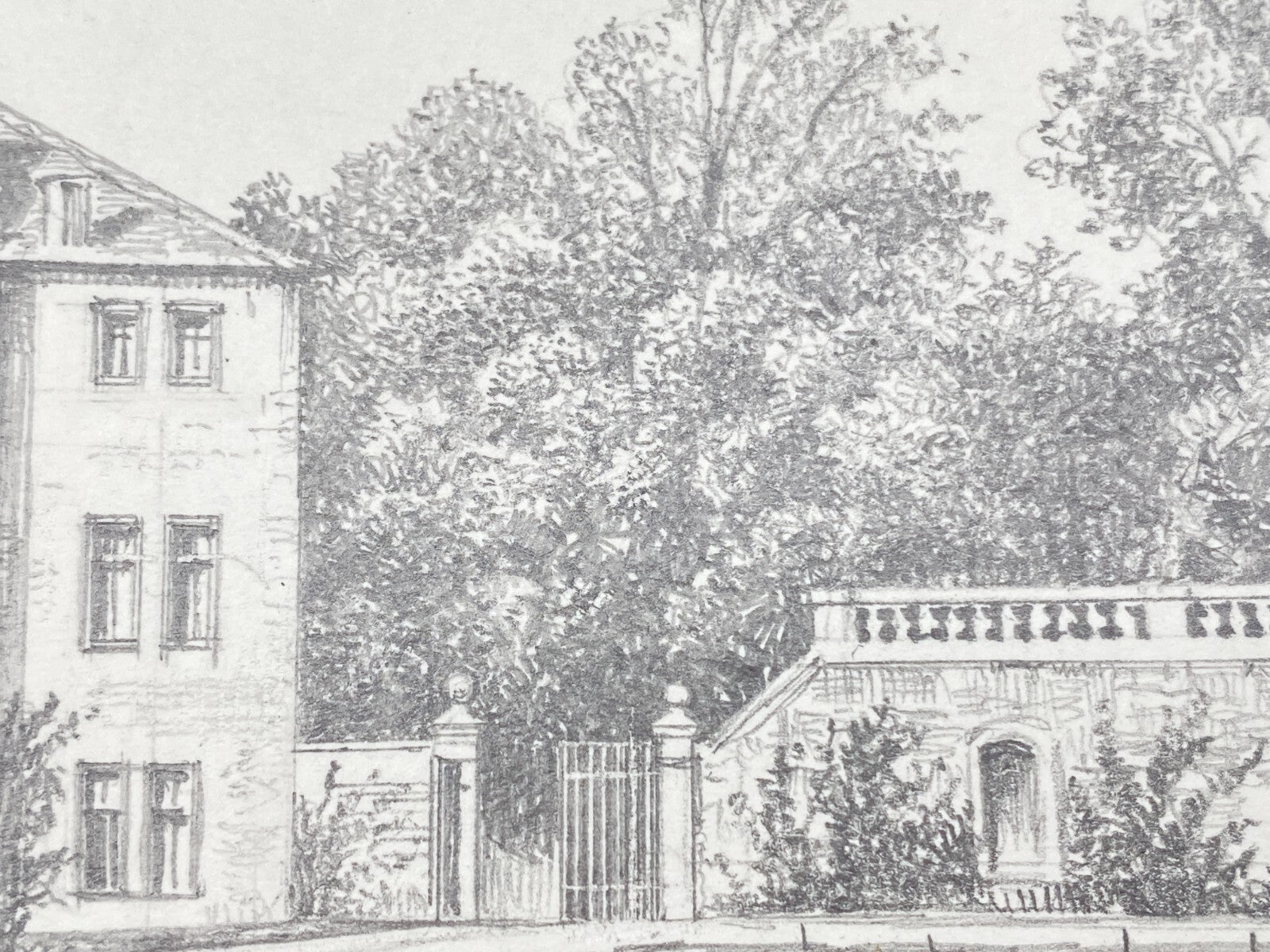 DEUTSCHER KÜNSTLER HEINZ WEHLISCH ZEICHNUNG DETMOLD RESIDENZSCHLOSS HANDSIGNIERT