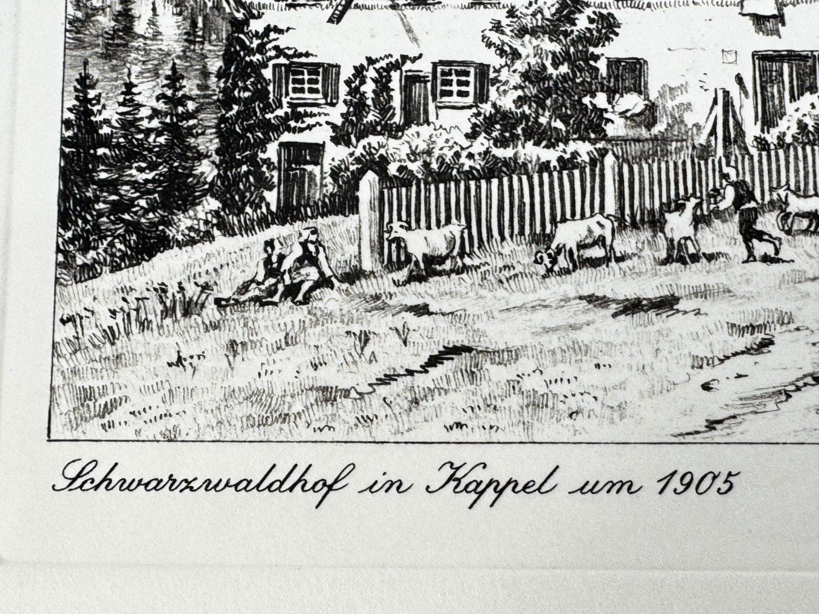 * HEINZ WEHLISCH ORIGINAL RADIERUNG SCHWARZWALDHOF IN KAPPEL