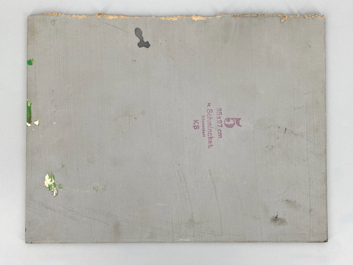 *ÖLGEMÄLDE BERGLANDSCHAFT SEE 1949 SIGNIERT FARBFROH PAPPE