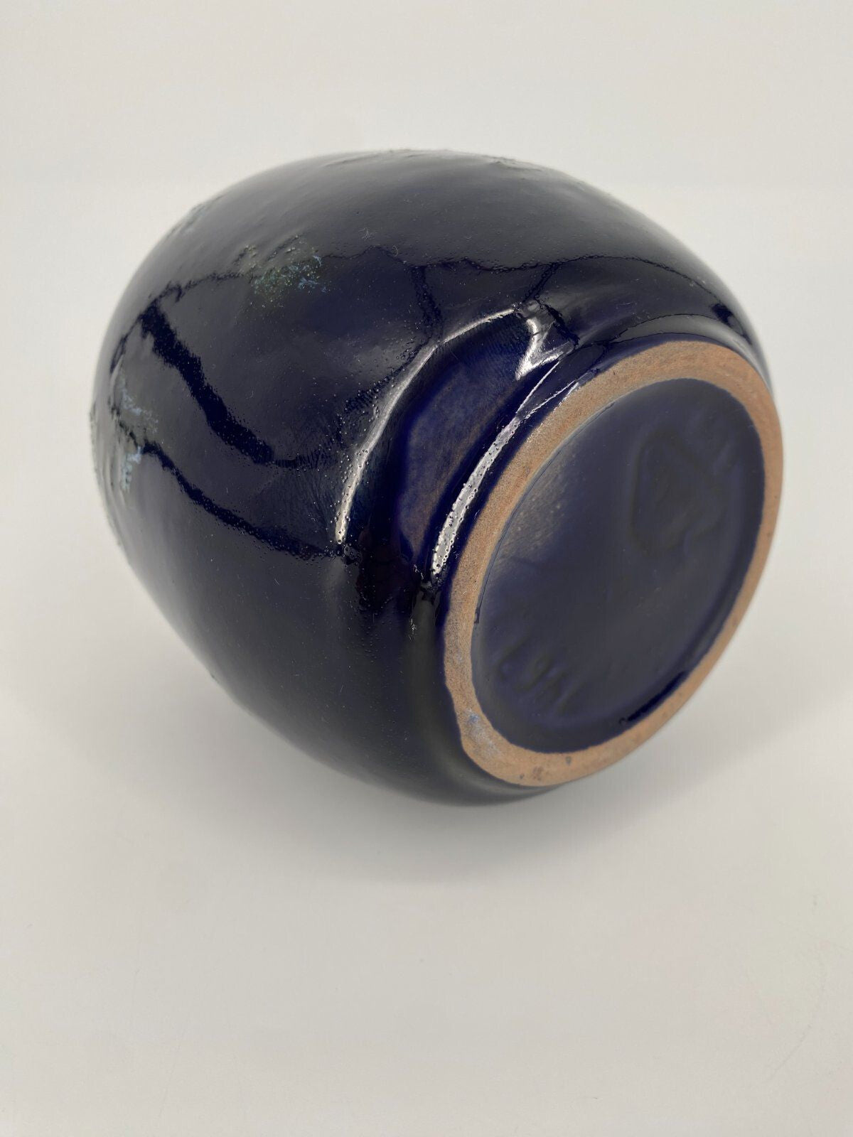 * VASE STUDIOKERAMIK STREHLA VINTAGE 1970ER MID CENTURY BLAU