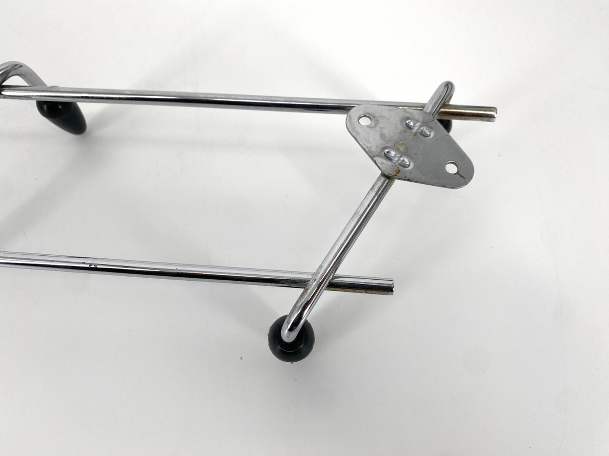 *GARDEROBE HAKENLEISTE 8 HAKEN VERCHROMT SCHWARZ MID CENTURY VINTAGE