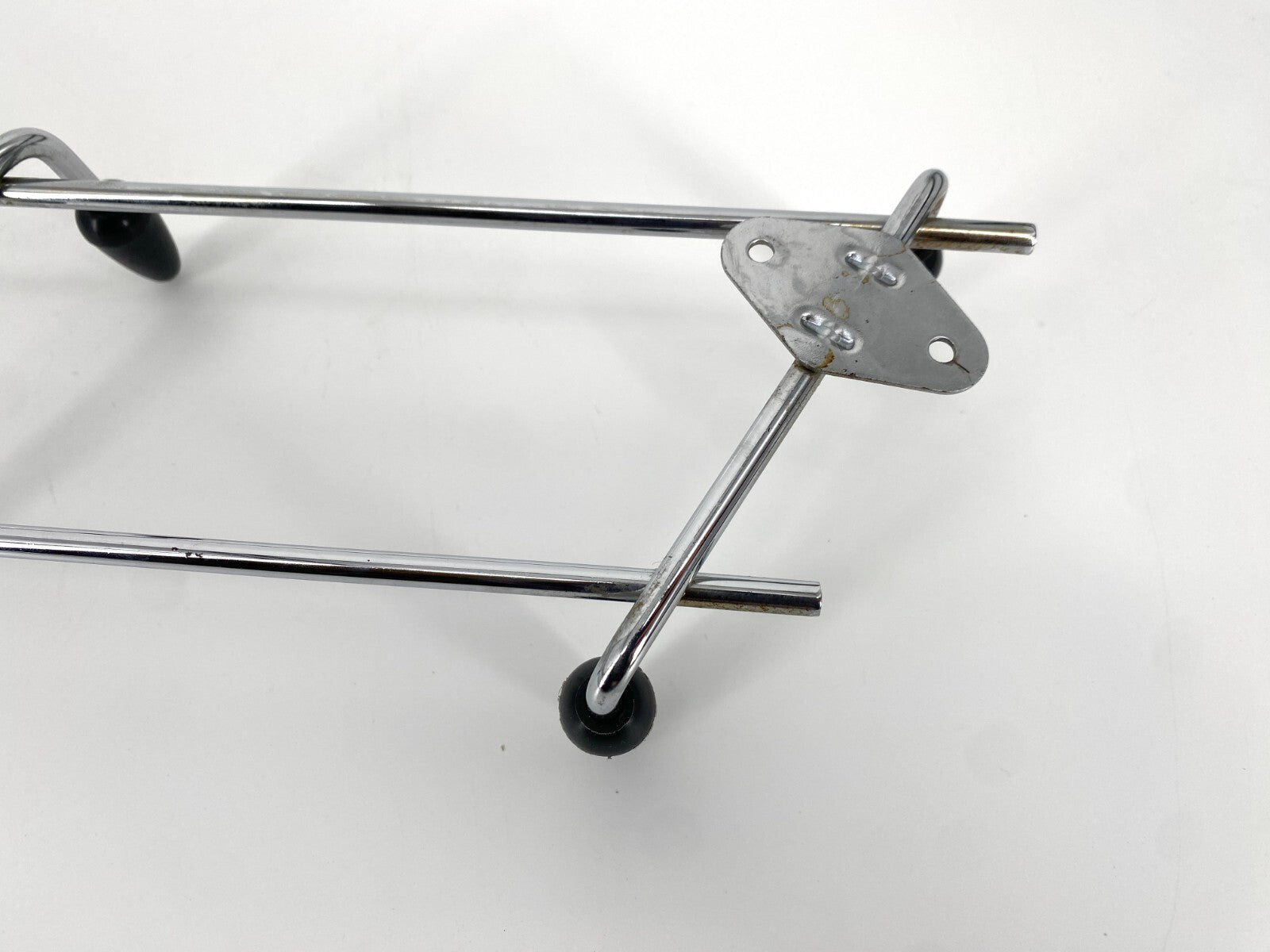 *GARDEROBE HAKENLEISTE 8 HAKEN VERCHROMT SCHWARZ MID CENTURY VINTAGE