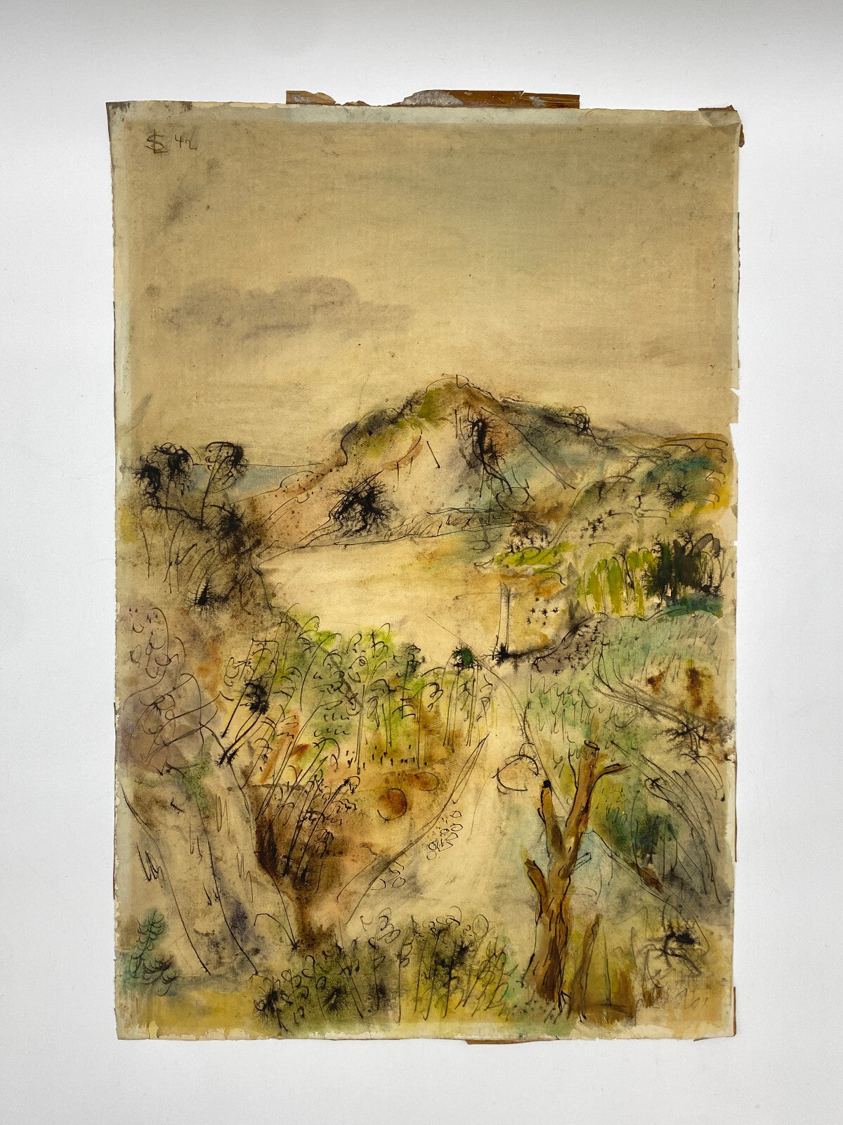 * SIEGMUND LYMPASIK GEMÄLDE MALEREI LANDSCHAFT MISCHTECHNIK TEMPERA TUSCHE