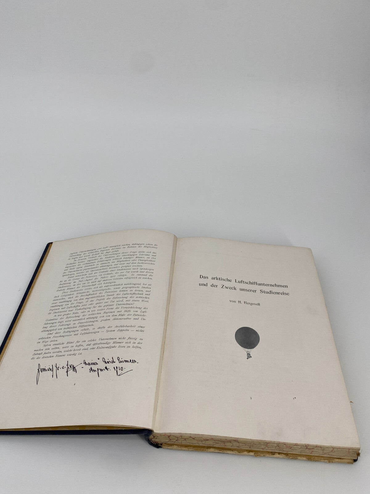 *MIT DEM ZEPPELIN NACH SPITZBERGEN ALTES BUCH 1911 INKLUSIVE FARBFOTOS UND KARTE