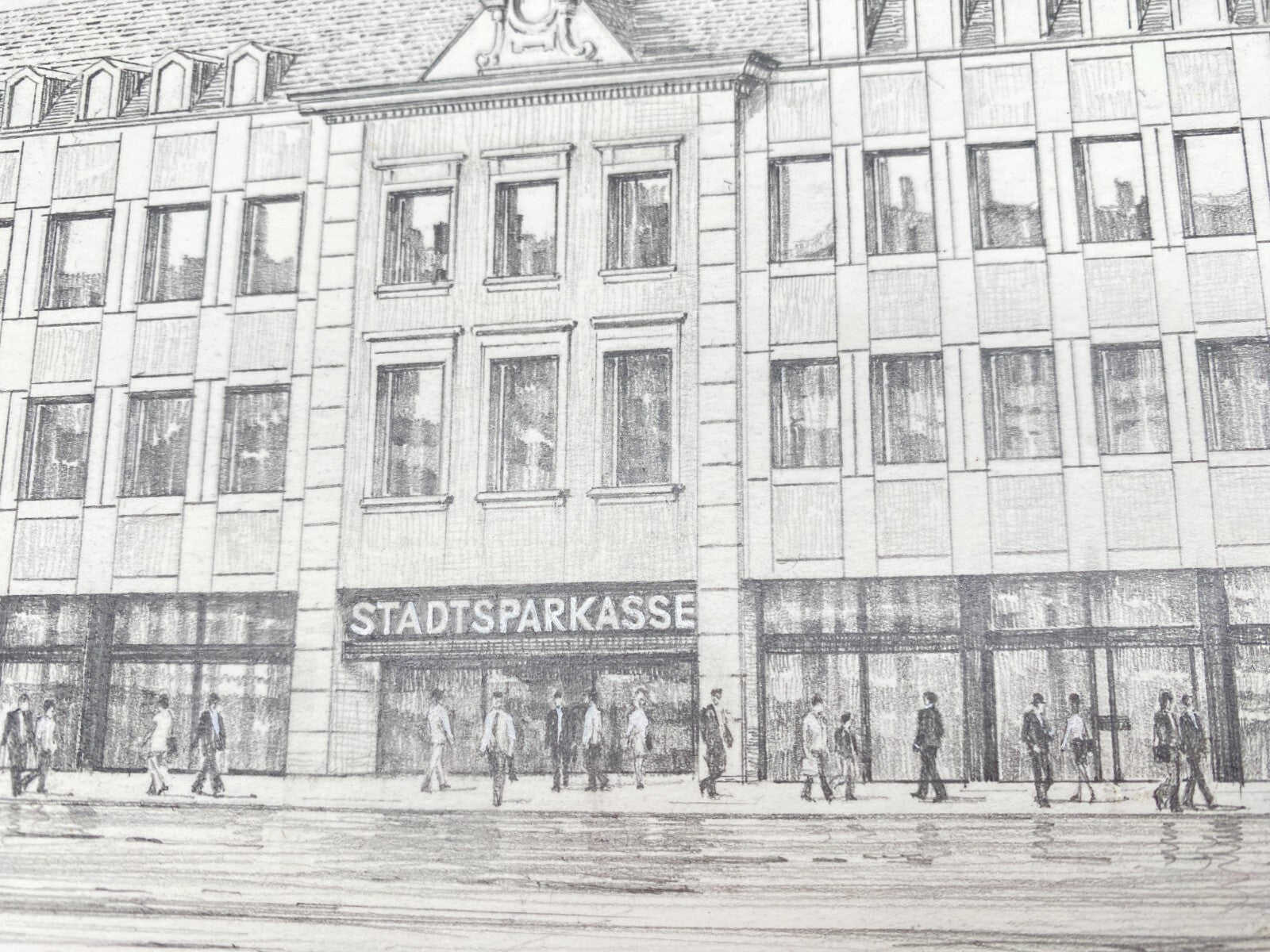 HEINZ WEHLISCH ZEICHNUNG TRIER SPARKASSE HANDSIGNIERT