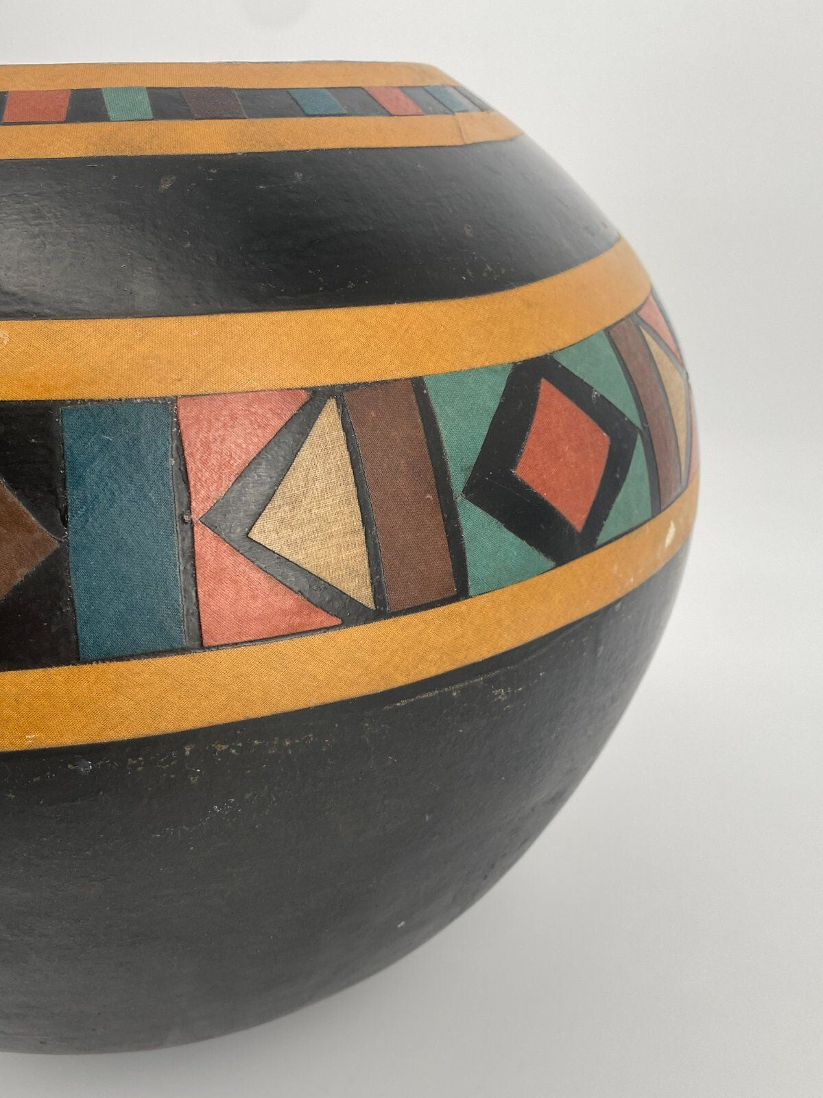 * VASE AFRIKA KERAMIK GROß BODENVASE HANDARBEIT ORNAMENT VINTAGE