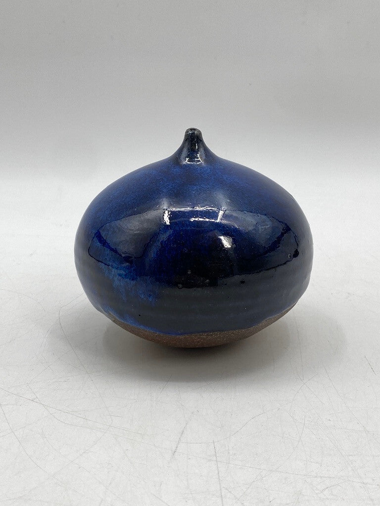 * BLAUE VASE KOBALT MID CENTURY SIGNIERT KERAMIK SCANDI 60ER VINTAGE DESIGN