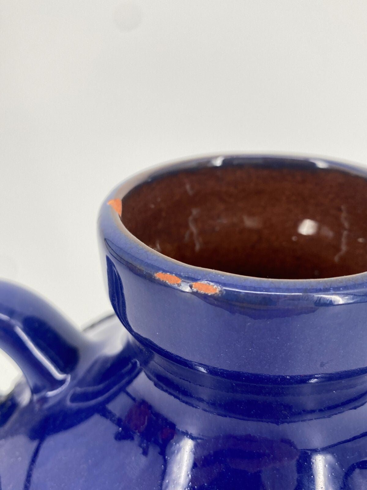 * MAREI STUDIOKERAMIK FAT LAVA VASE 4302 CAPRI DEKOR BLAU 70ER