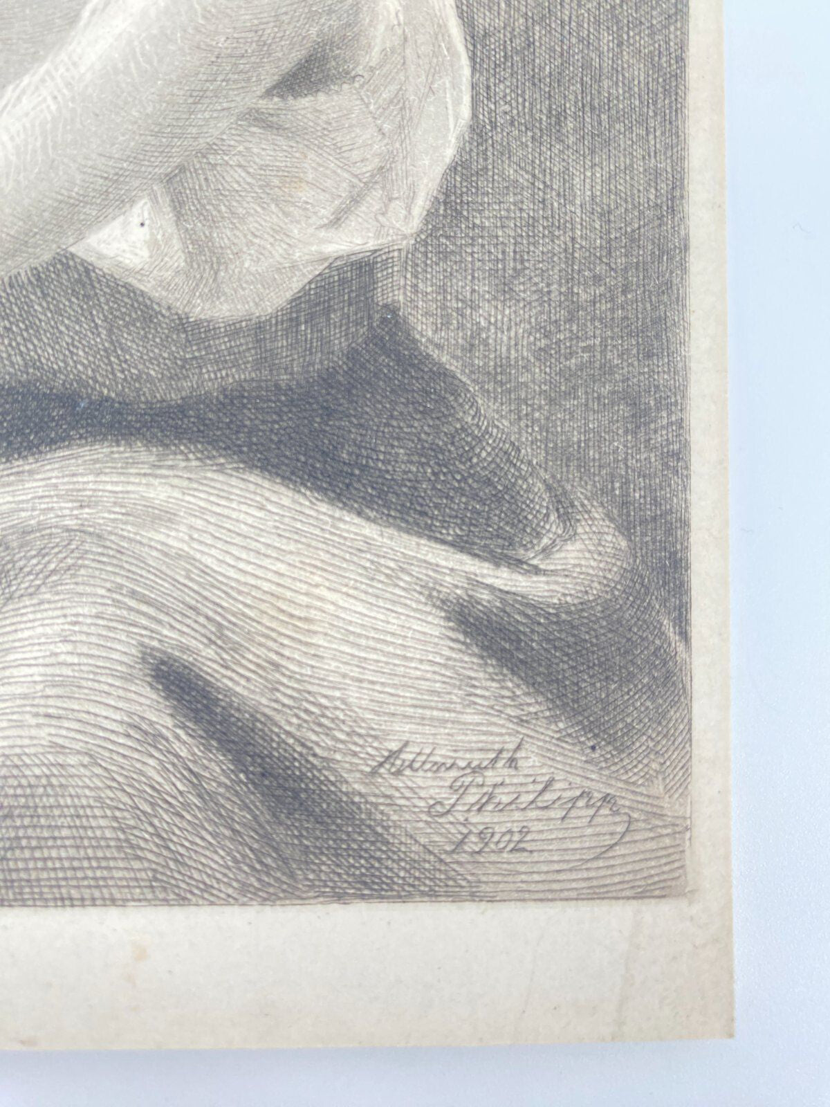* RADIERUNG STICH HELLMUTH PHILIPP DRUCK FRAU DAME MÄDCHEN GRAFIK