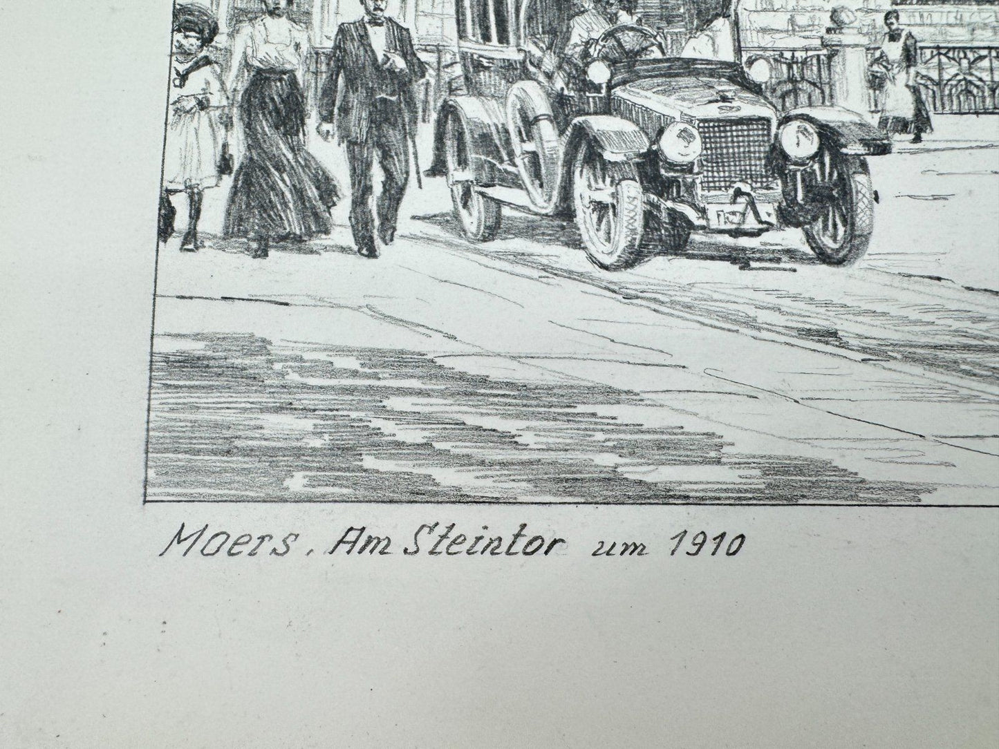 * HEINZ WEHLISCH ZEICHNUNG MOERS AM STEINTOR UM 1910 ANSICHT SIGN