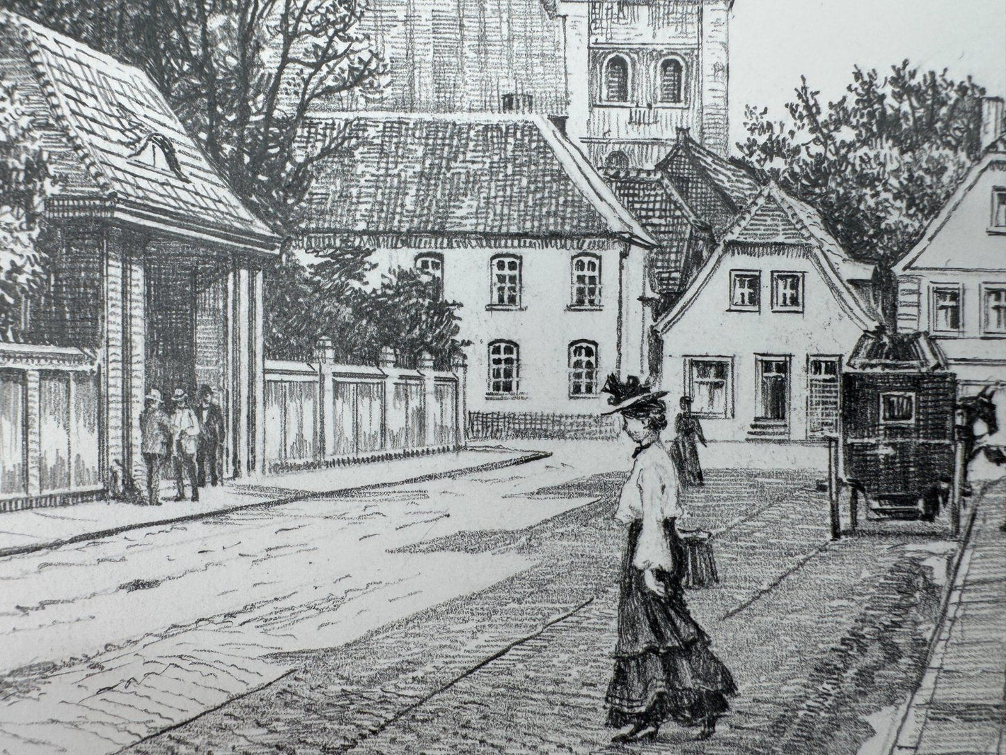 * HEINZ WEHLISCH ZEICHNUNG AHLEN KAMPSTRAßE ANSICHT SIGNIERT