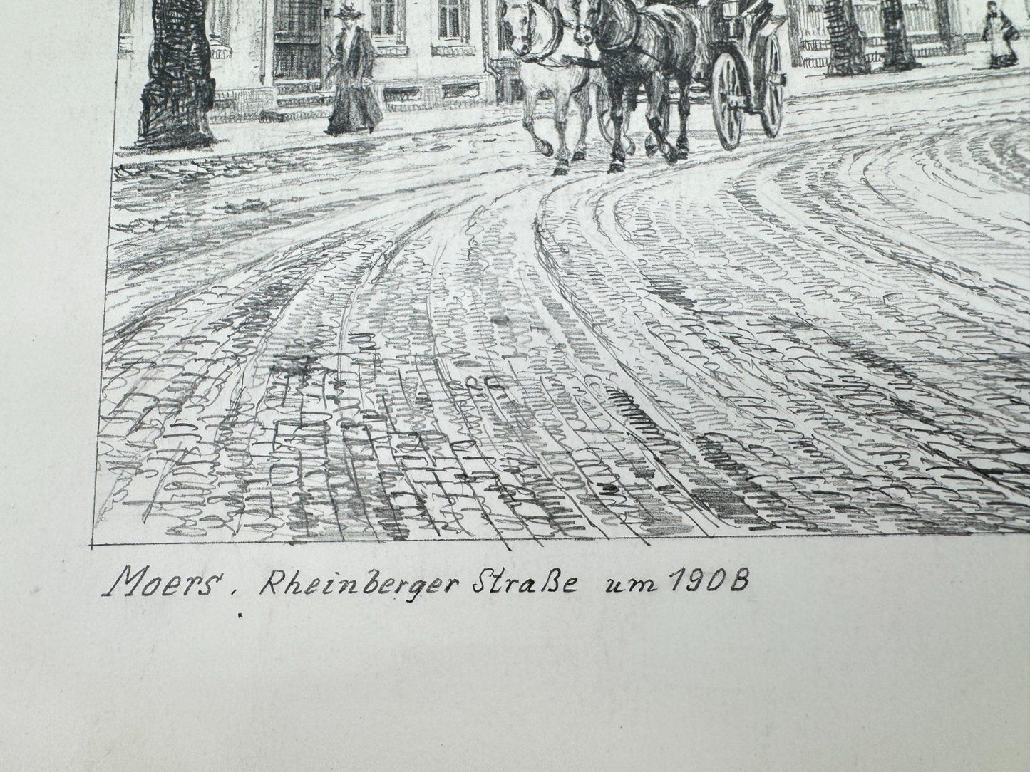 * HEINZ WEHLISCH ZEICHNUNG MOERS RHEINBERGER STRAßE 1908 ANSICHT