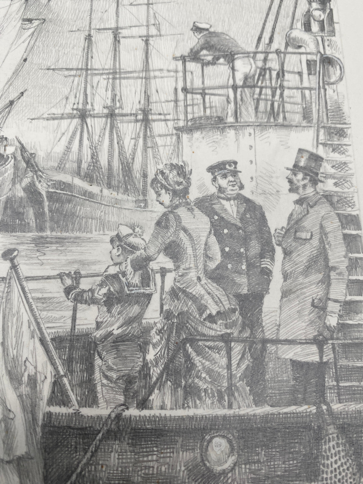 HEINZ WEHLISCH ZEICHNUNG ANSICHT TANKSEGELSCHIFF ANDROMEDA 1880 HANDSIGNIERT