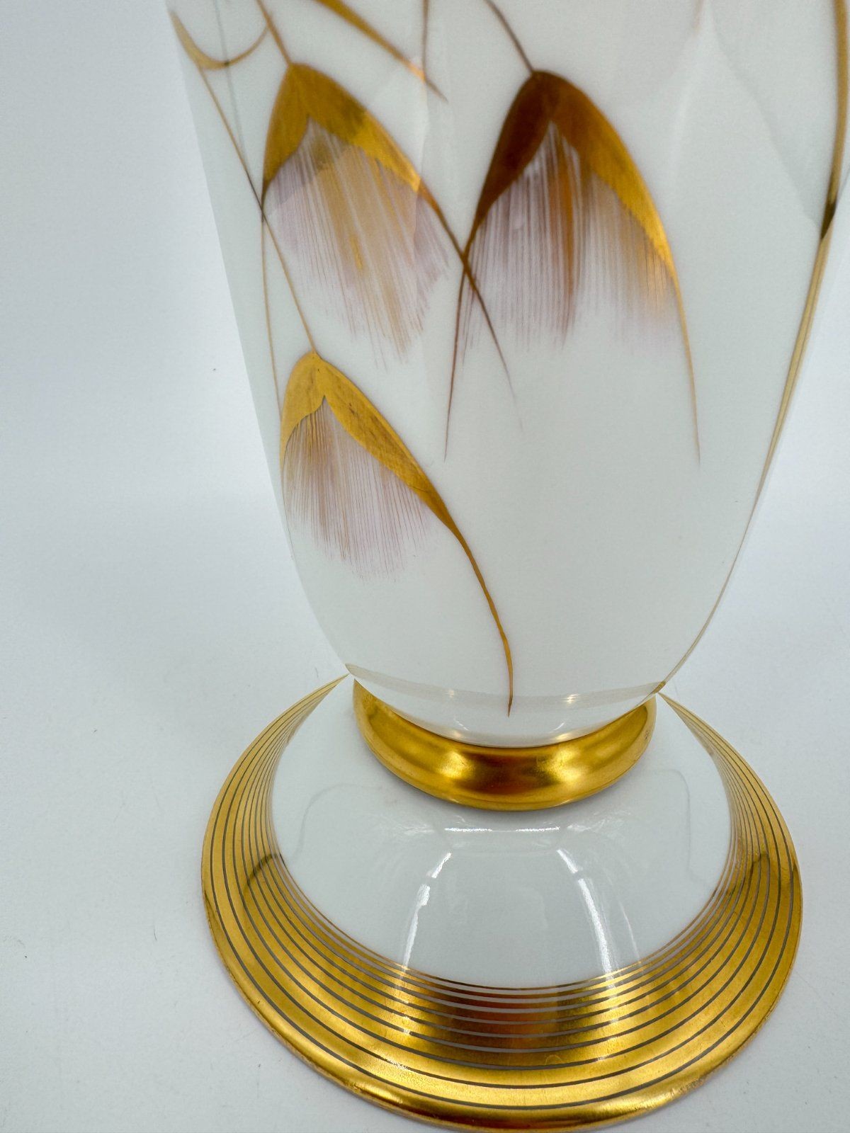 ALTE PORZELLAN VASE FÜRSTENBERG GOLD GRÄSER DEKOR  60ER VINTAGE