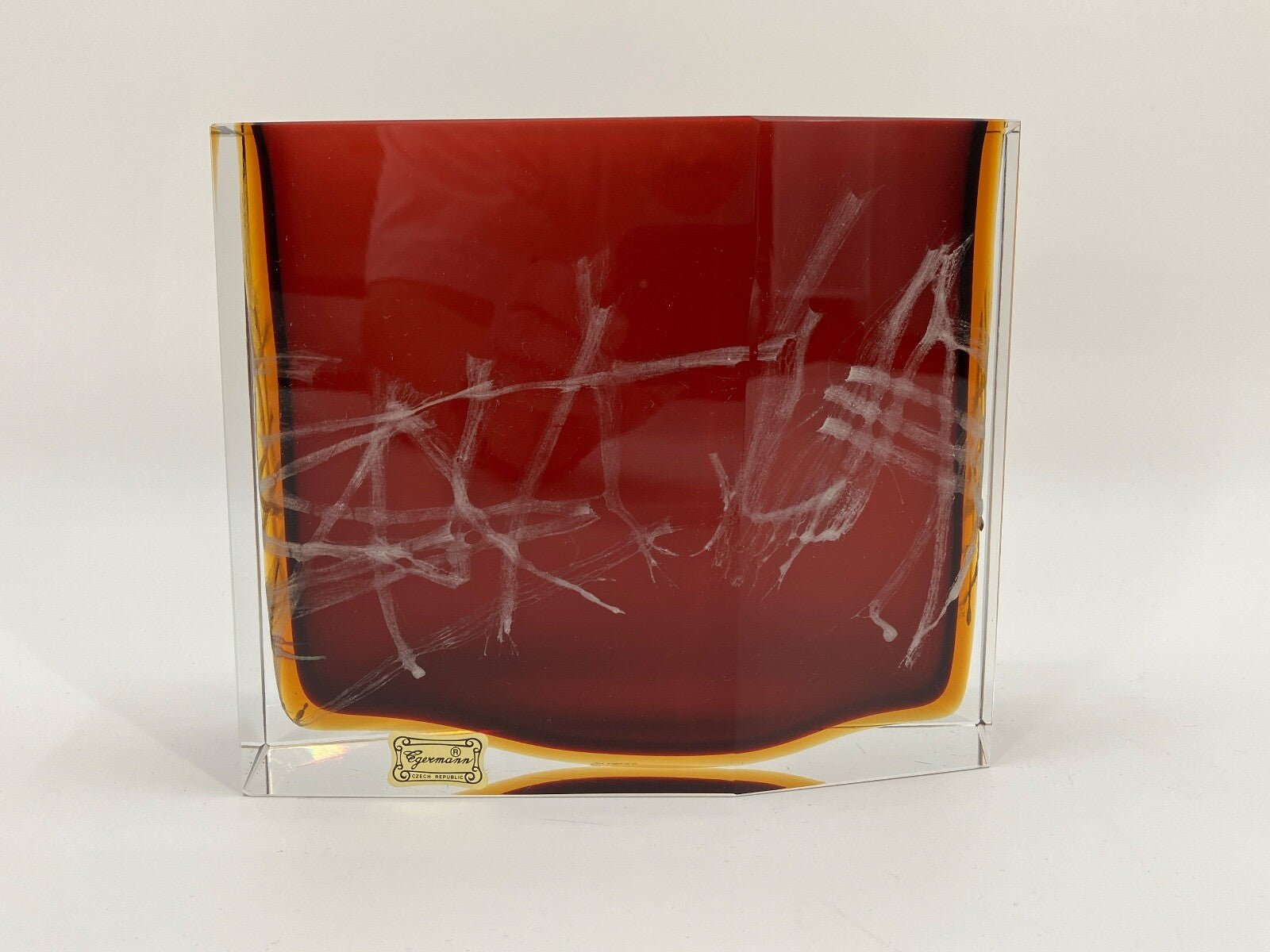 * PAVEL HLAVA VASE EGERMAN EXBOR STUDIO GLAS CZECH SOMMERSO 60er 70er