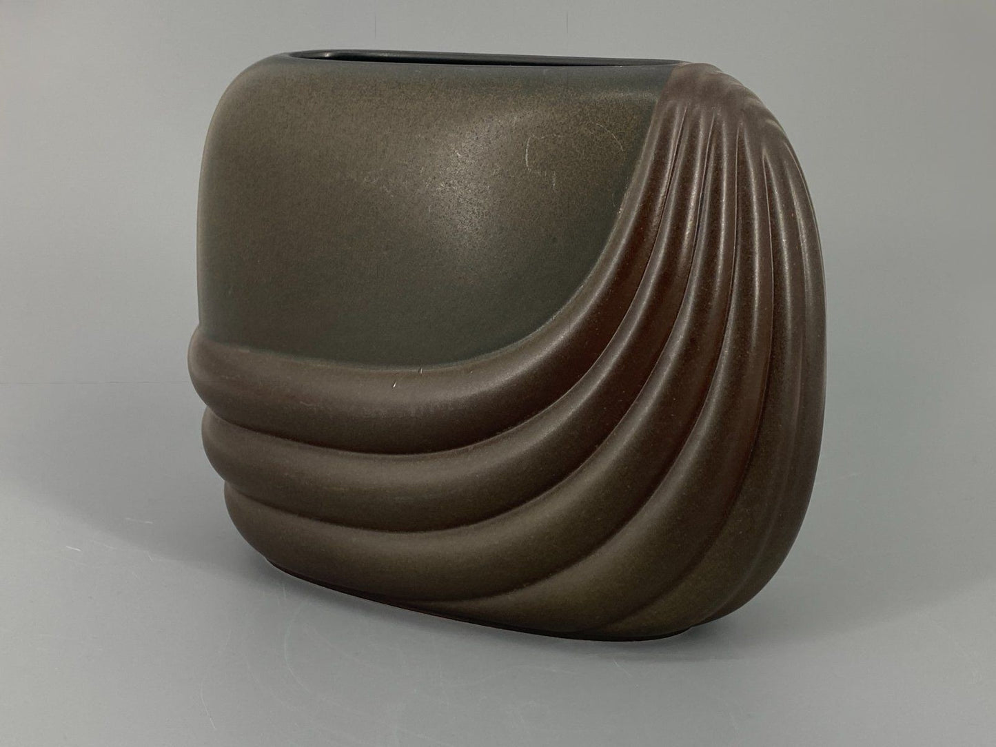 * ROSENTHAL VASE UTA FEYL BRAUN KERAMIK STUDIO LINIE 70er VINTAGE