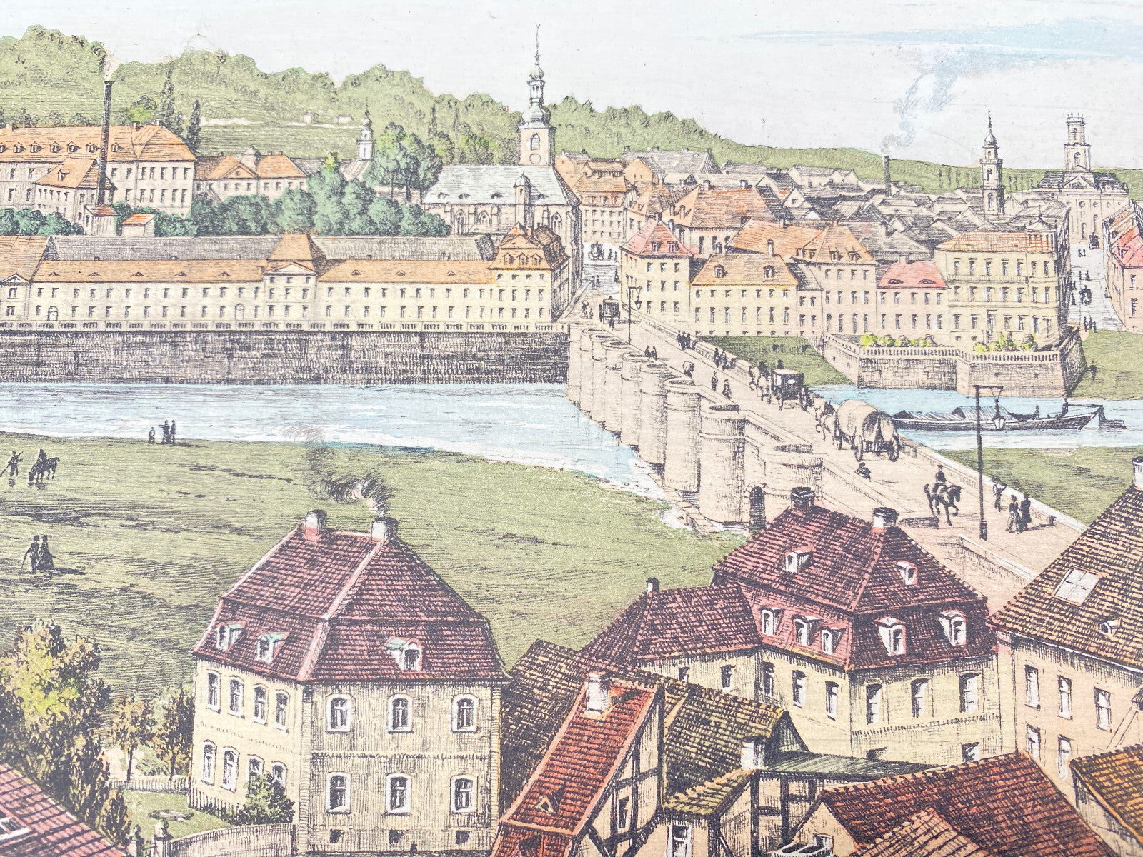 DEUTSCHER KÜNSTLER HEINZ WEHLISCH RADIERUNG SAARBRÜCKEN UM 1860 HANDSIGNIERT