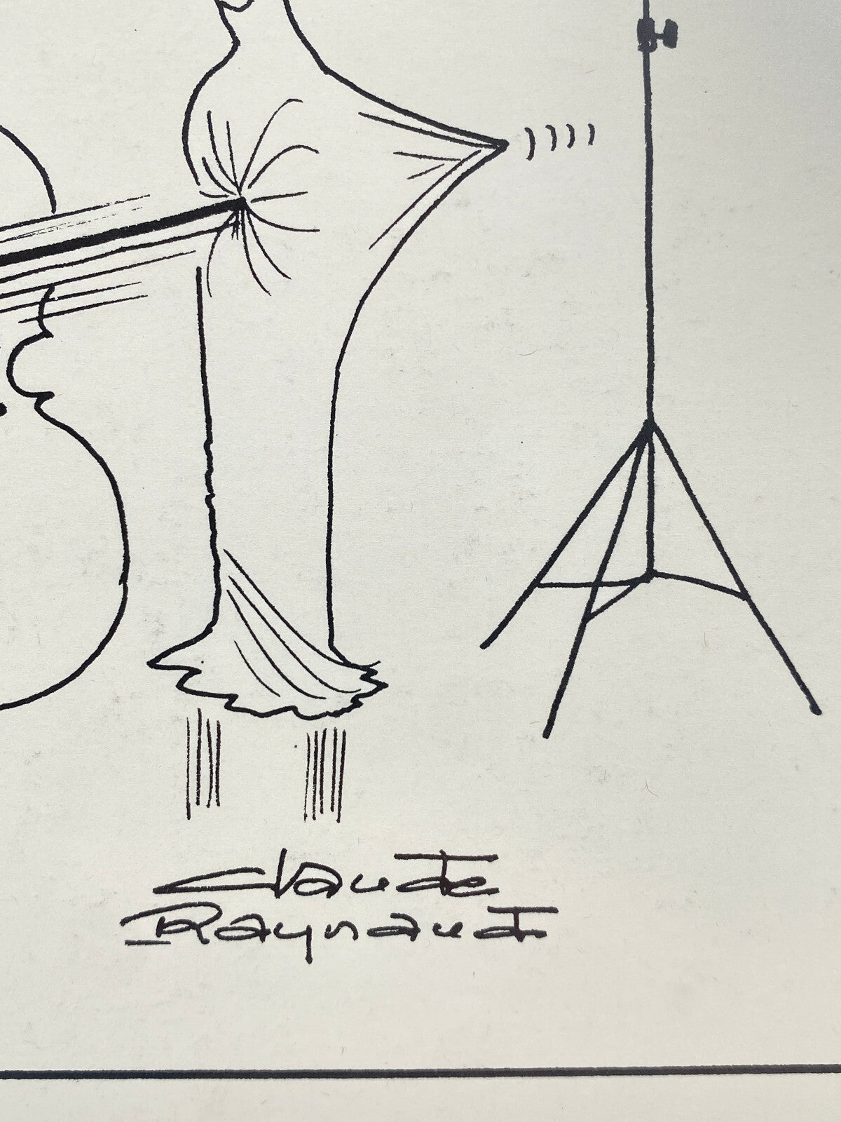 * CLAUDE RAYNAUD KARIKATUR DRUCK KUNSTDRUCK SIGNIERT MUSIK SZENE