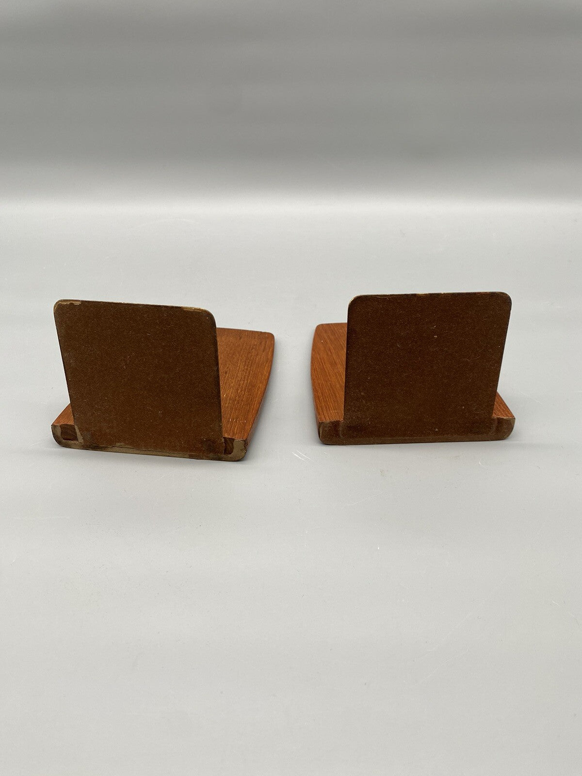 PAAR BUCHSTÜTZEN TEAK MID CENTURY MESSING SKANDINAVIEN DENMARK 60ER 70ER VINTAGE