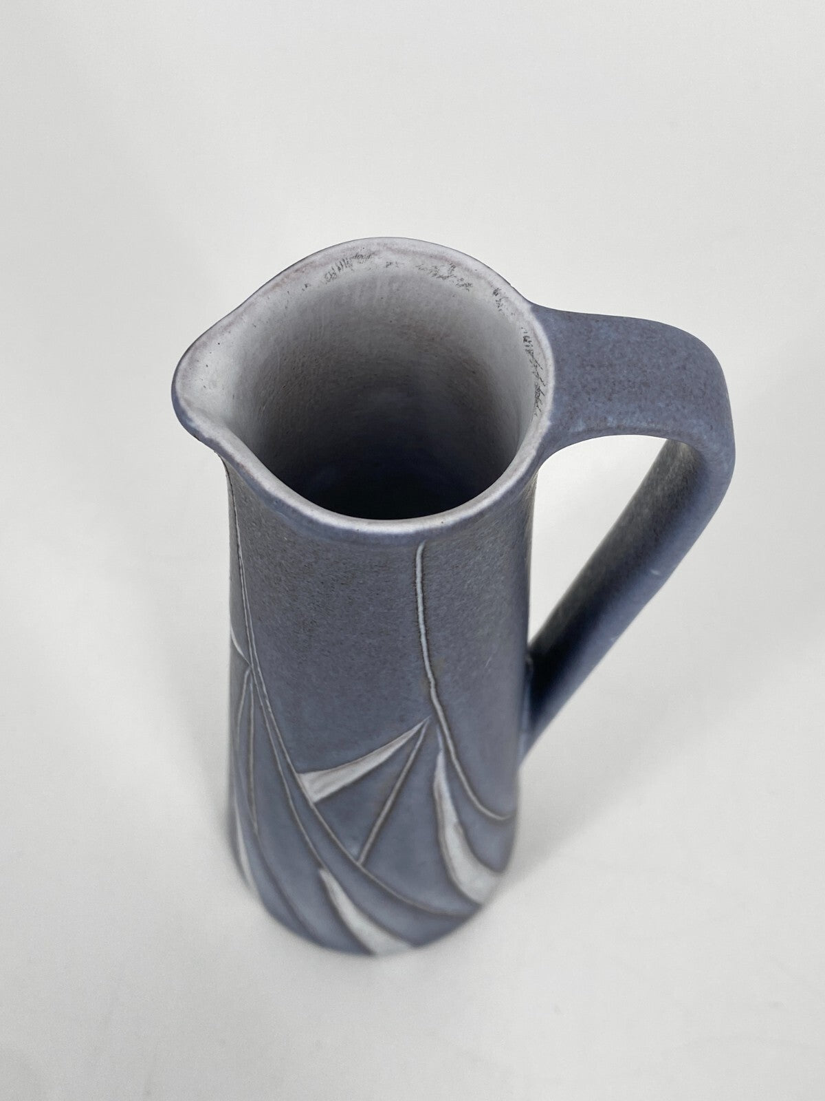 * KUNSTTÖPFEREI MARSCHNER KERAMIK KRUG VASE 18,5CM MATT GRAU BLAU