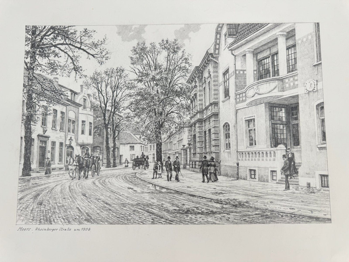 * HEINZ WEHLISCH ZEICHNUNG MOERS RHEINBERGER STRAßE 1908 ANSICHT