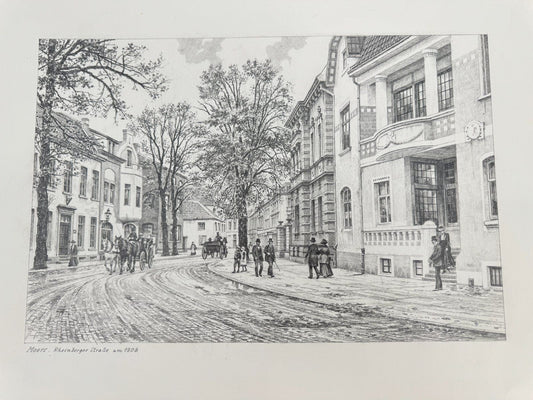 * HEINZ WEHLISCH ZEICHNUNG MOERS RHEINBERGER STRAßE 1908 ANSICHT