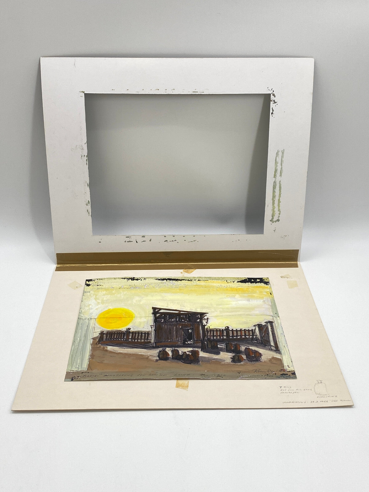 * BILD ACRYL ÖL GEMÄLDE ROMAN WEYL MARSKI URAUFFÜHRUNG 1966 BÜHNENBILD VINTAGE