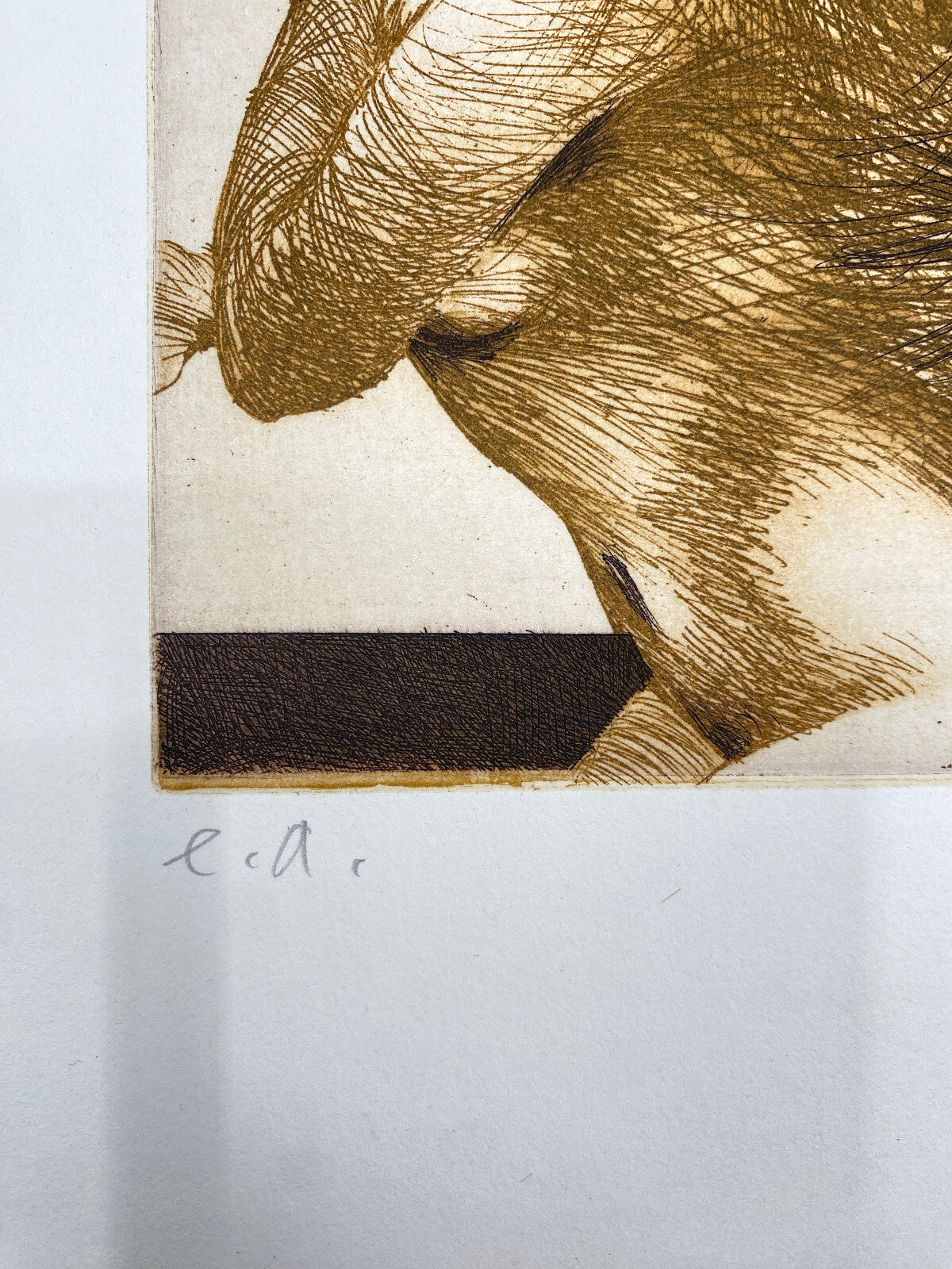 * HARTMUT FRIEDRICH 1974 RADIERUNG FARBRADIERUNG SÄNGERIN E.A. SIGNIERT