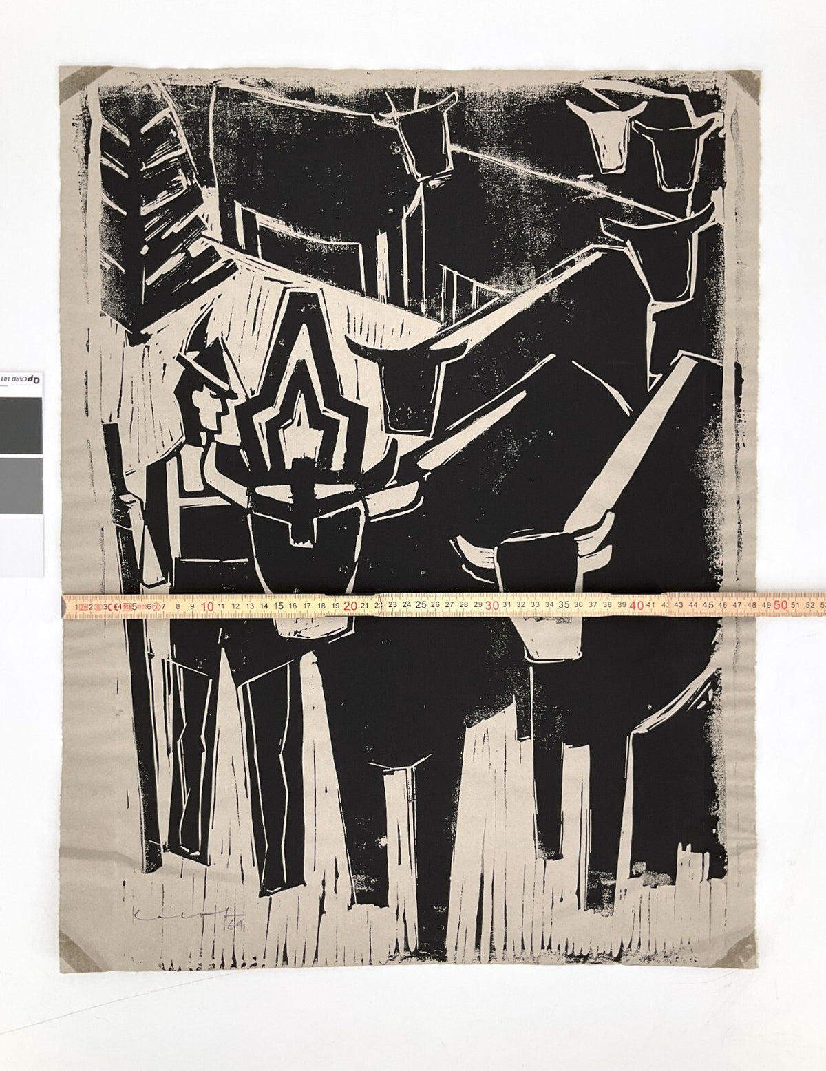 *LINOLSCHNITT WALTER KALOT ALMABTRIEB SIGNIERT 1964 GRAFIK ORIGINAL EXPRESSIV