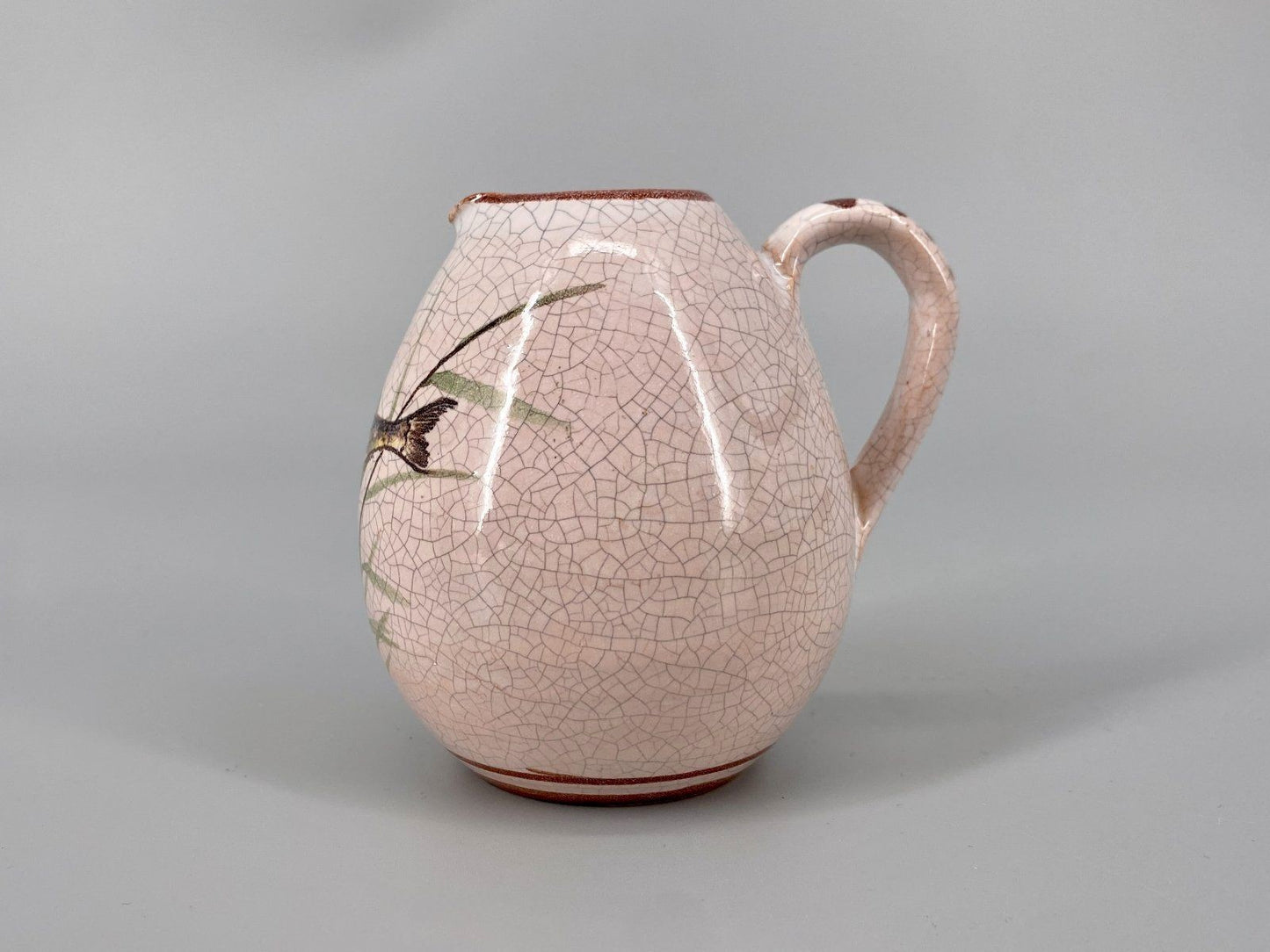 * 3 KLEINE KRÜGE TONKRUG VASE KERAMIK SIENA FISCH BLAU VINTAGE