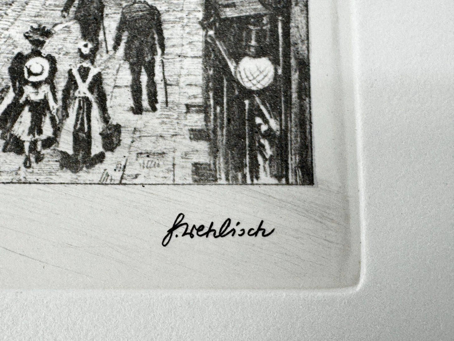 * HEINZ WEHLISCH RADIERUNG GENSBACHER STRAßE BADEN BADEN 1900 AN