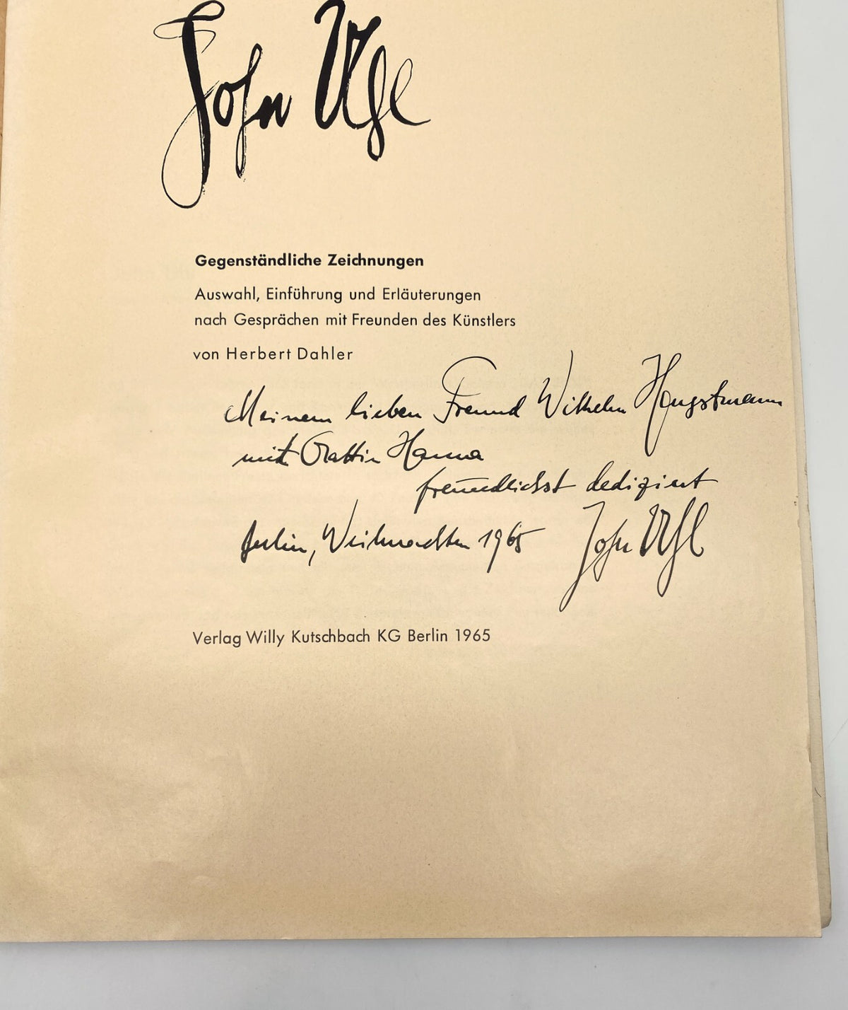 SAMMLUNG 5x KUNST KATALOG SIGNIERT WIDMUNG JOHN UHL ZEICHNUNGEN GEDICHTE 1970er