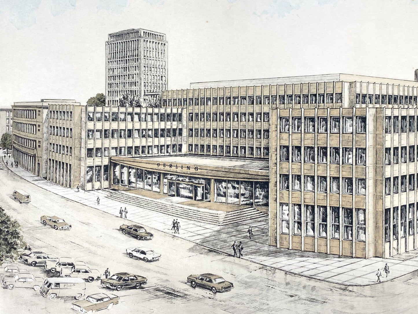 * GRAFIK HEINZ WEHLISCH GERLING VERSICHERUNGSKONZERN KÖLN GEBÄUDE 
