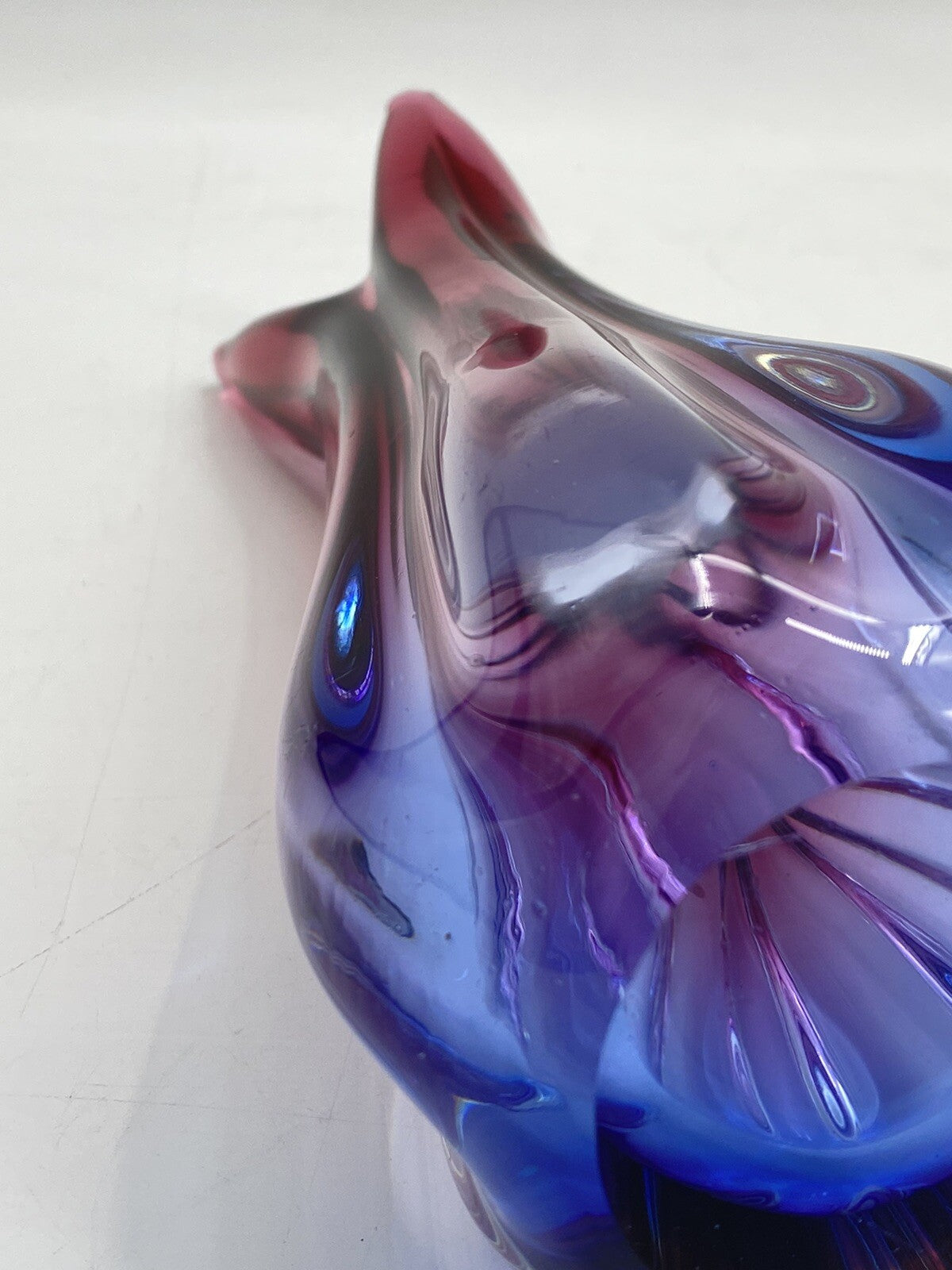 * MURANO GLAS VASE ITALIEN MID CENTURY SOMMERSO LILA ROSA MAGENTA