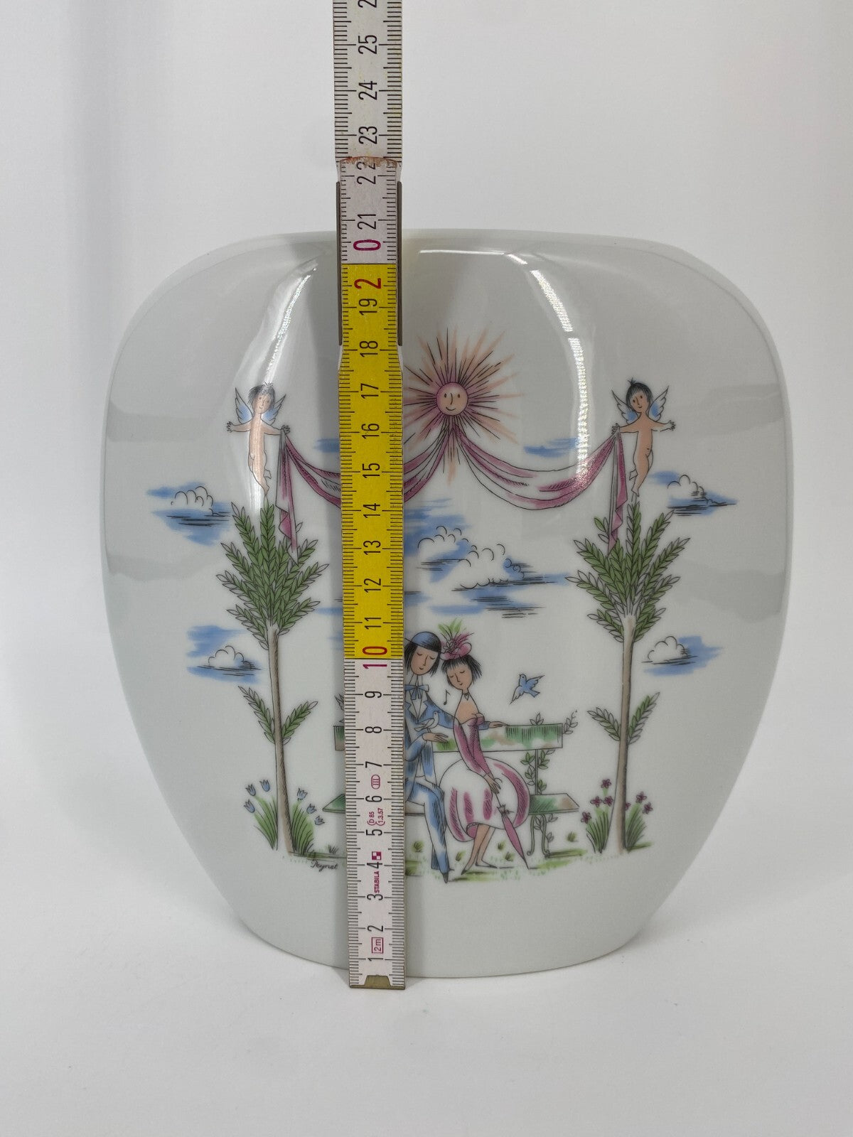* PORZELLAN VASE ROSENTHAL KUNSTABTEILUNG PEYNET ILLUSTRATION LIEBESPAAR  22CM