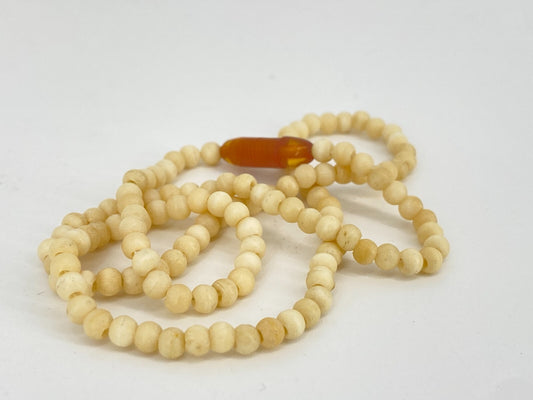 * KETTE KLEIN HANDGEFERTIGT ANTIK VINTAGE CREMEFARBEN HOCHWERTIG