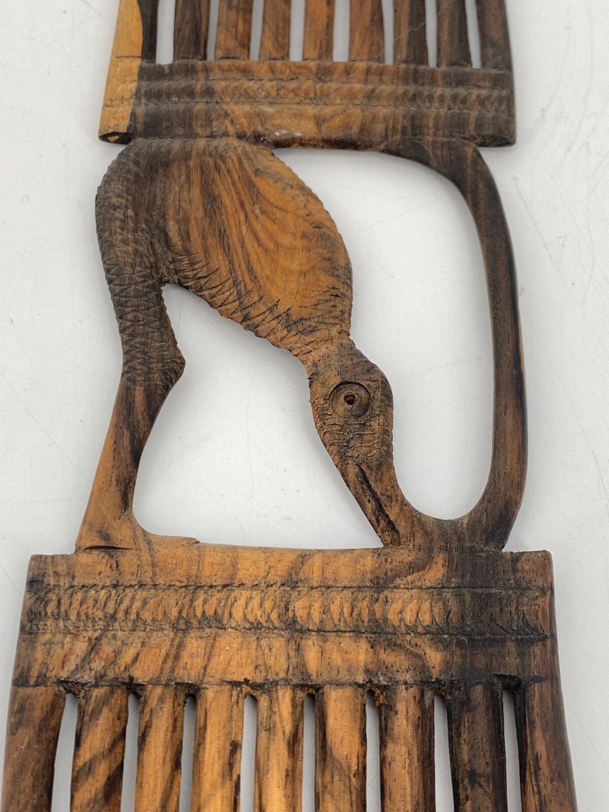 * 2 x AFRIKANISCHER KAMM HAARKAMM HOLZ HANDGESCHNITZT AFRIKA VINTAGE SCHNITZEREI