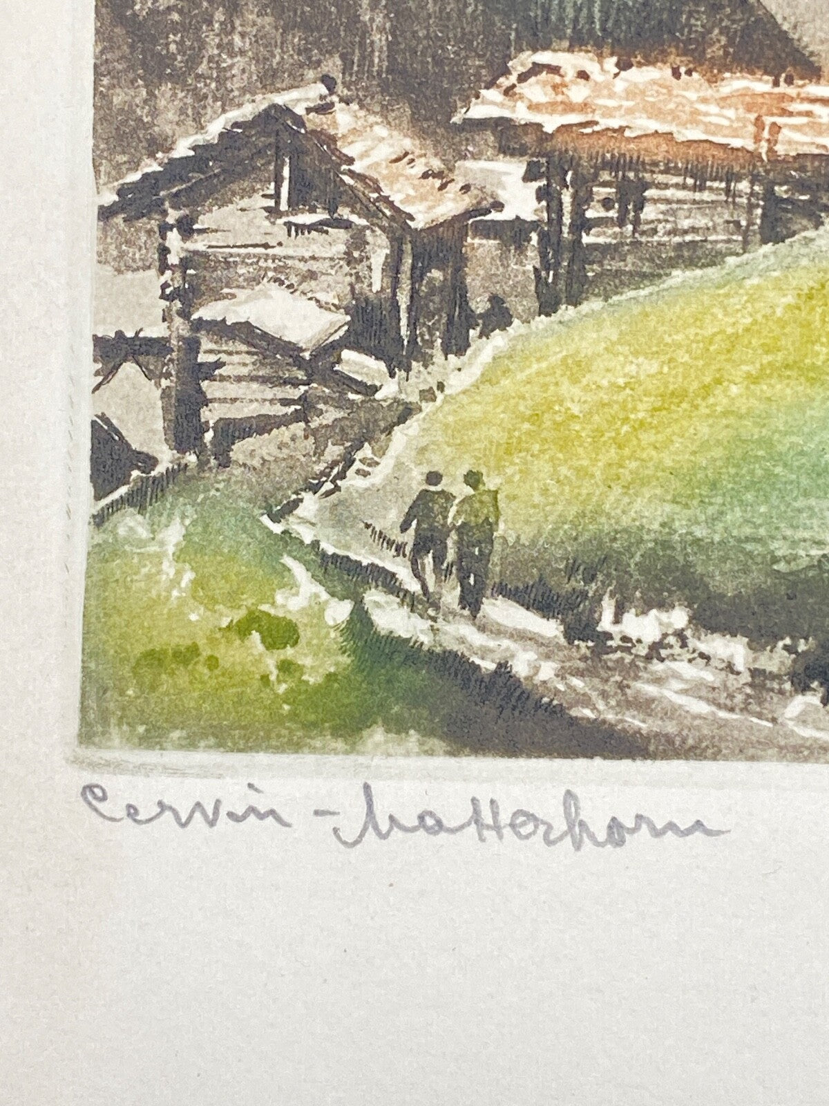 MATTERHORN DRUCK AQUARELL HANDABZUG EDITEURS ZURICH 18x 21 cm